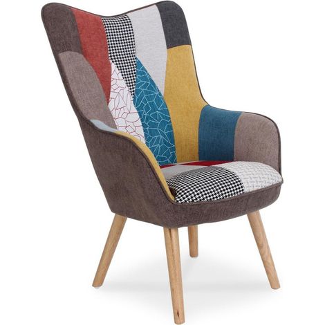 Fauteuil Design Patchwork "Artic" 100cm Multicolore (1/2)