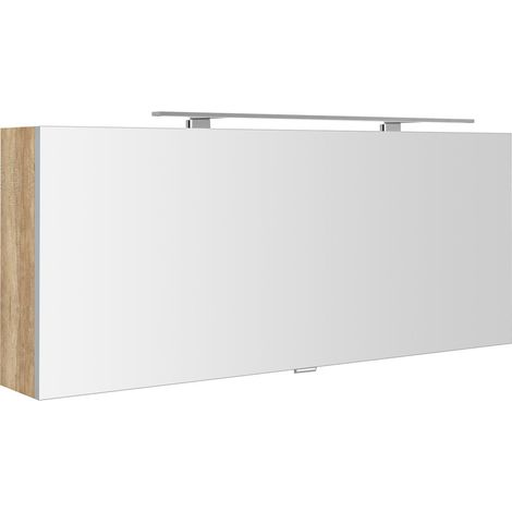 CLOE Armoire à miroir avec éclairage LED 120x50x18cm, chêne Alabama (1/2)