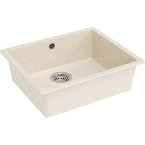 Carea Cuisine & Bain – Évier sous plan 1 bac Carealith® – Résistant à la chaleur jusqu'à 300°C – Surface hygiénique et facile à entretenir – Dimensions 56x46x19 cm (1/3)