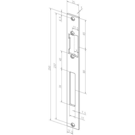 Türauflage eff-eff 691 hzf profix 2 Edelstahl 250 mm 3 Löcher