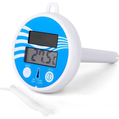 Thermomètre Piscine Solaire, Thermomètre de Piscines Numérique avec Grand écran Facile à lire et Corde, Thermomètre étanche pour Piscines, Spas, JJacuzzis et Aquariums (1/5)
