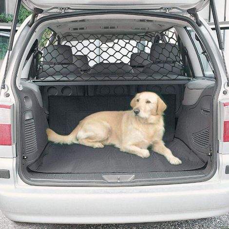 Lunsy – Filet de séparation pour animaux de compagnie – Tissu en maille noir – Extensible jusqu'à 120x70cm – Crée un environnement de conduite sûr (1/5)