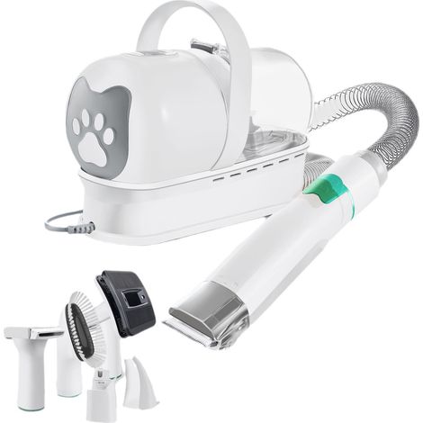 Kit de toilettage pour chien avec aspirateur et tondeuse - Aspiration de poils d'animaux de compagnie 13000Pa, outils de toilettage professionnels 7 en 1 pour la perte de cheveux, faible bruit, tasse (1/5)