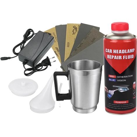 Kit de restauration de phares, volume de 800 ml, matériau polymère liquide, méthode d'application par vaporisation, formulation non toxique, adapté aux surfaces de phares standard (1/5)