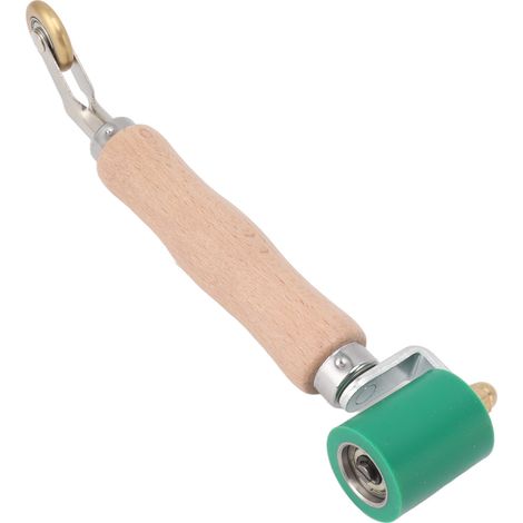 Rouleau à joints en silicone double usage de 40 mm, roue en laiton, manche en bois, rouleau plat pour papier peint et soudure PVC/TPO, vert (1/5)