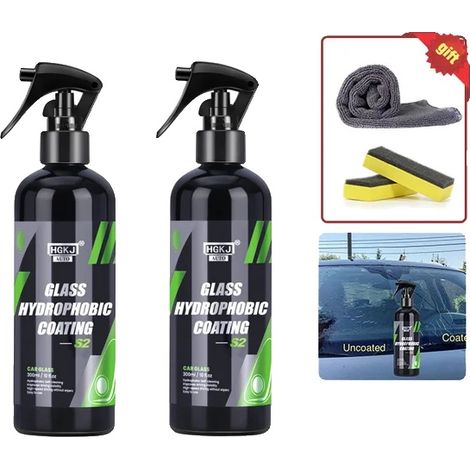 Peinture anti-pluie pour vitres de voiture, revêtement hydrofuge, spray imperméable à la pluie, S2-300ml X2pcs, revêtement de verre (1/2)