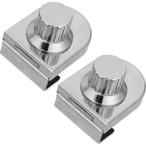 Serrure en Alliage de Zinc pour Vitrine sans Perçage, Protection Sécurisée pour Porte en Verre 8mm, Lot de 2 Pièces Argentées, pour Maison et Centre Commercial (1/5)