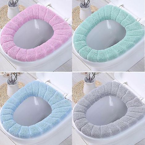 Beheizbarer WC-Sitzbezug, Set mit 4 weichen und waschbaren WC-Sitzbezügen (1/5)