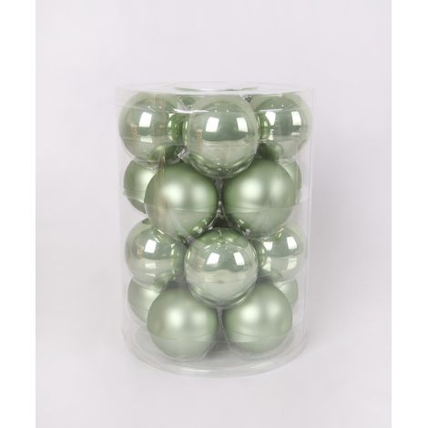 TrendLine Weihnachtskugeln aus Glas Ø 6 cm light green 20 Stück Weihnachtskugel