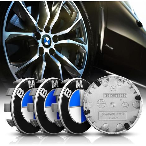 Cache-moyeux pour BMW 68mm, lot de 4, aluminium + ABS, accessoires voiture (1/5)