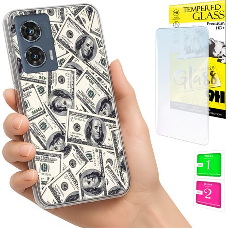 Funda para Motorola Edge 50 Fusion Photo Case Back Case + cristal 9H (1/5)