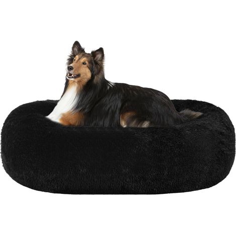 Hundebett orthopädisches Donut rund L 80 x B 80 x H 20 cm Schwarz (1/5)