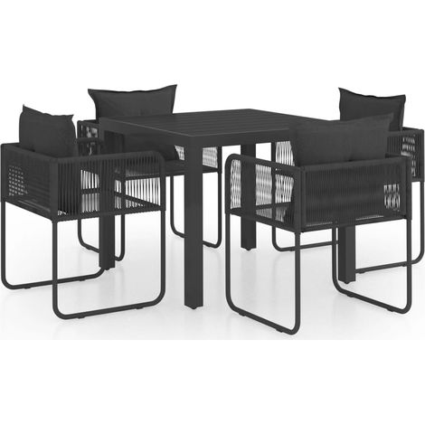 Maison Exclusive - Set da Pranzo da Giardino 5 pz in Rattan PVC Nero