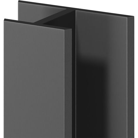 WholePanel 10mm Matt Black Anodised Aluminium Wall Panel H Joint Trim (1/5)