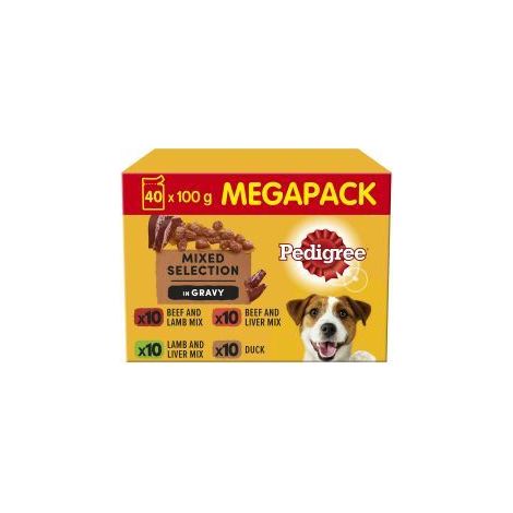 Pedigree Adult Wet Dog Food Pouches Mixed in Gravy Mega Pack - 753853