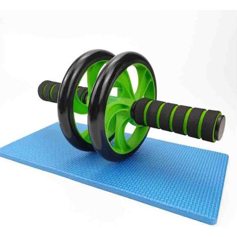16-Zoll-Yoga-Fitness-Bauchroller, Bauchmuskelrad, Bauchmuskelübungen, Bauch- und Rumpfmuskulaturtraining, Heimtraining (Grün/Schwarz) (1/5)