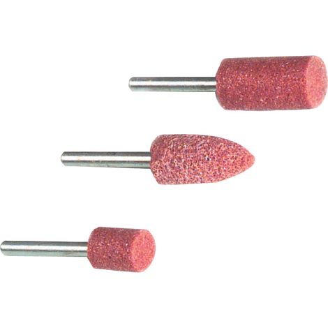 Tivoly • Lot de 3 Pièces • Assortiment de Meules • Meule Cylindrique / Meule Ronde / Meule Circulaire • Ø8mm à Ø10mm• Pour Dégrossir du Métal (1/2)