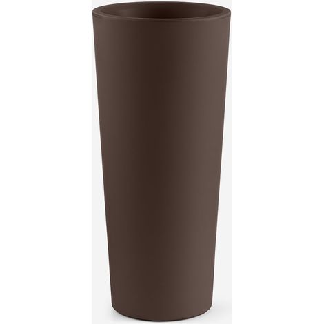 Vaso da giardino alto in polietilene antiurto Gaia 85 - Marrone (1/4)