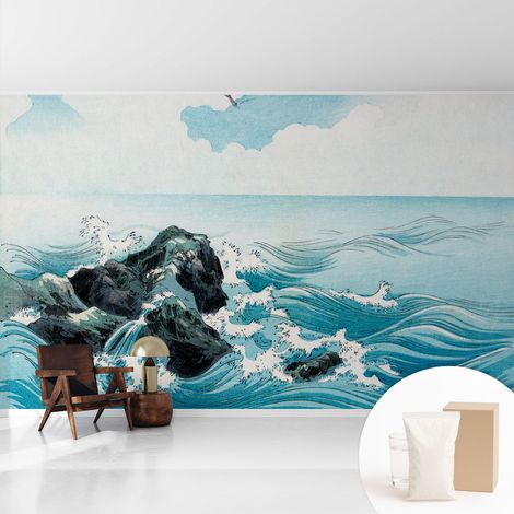 Papier peint intissé à motifs décoratifs pour salon chambre et bureau Décoration murale élégante avec colle Scène marine 416x254 cm (1/5)