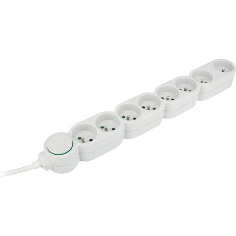 Bloc multiprise Home Green 8 prises 2P+T - blanc - Zenitech (1/4)