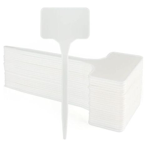 BUNTHAUS 50 Stück 15 cm Pflanzenetiketten für den Außenbereich, groß, Kunststoff, für den Garten, Gemüsegarten, weiß (1/5)