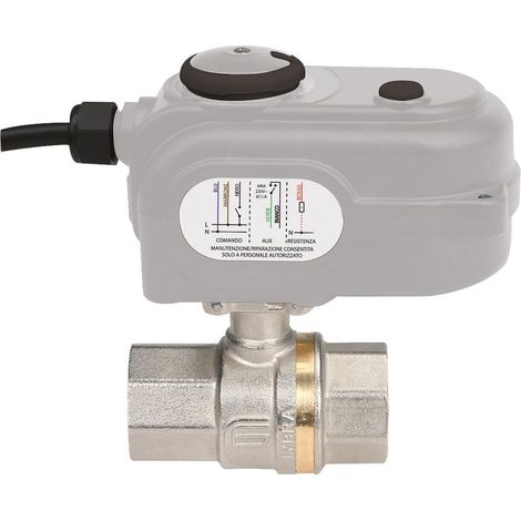 Effebi Kugelhahn Lybra, motorisch gesteuert, DN 15 1/2", 230V, Messing, vernickelt (1/3)