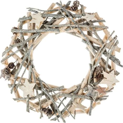 Paris Prix - Couronne De Noël polaire 32cm Gris & Blanc (1/2)