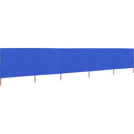 Paravent 5 panneaux Tissu 600 x 80 cm Bleu azuré