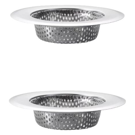 Crépine d'évier en acier inoxydable avec micro-perforation, trous de précision, protection anti-obstruction efficace pour éviers (2 pièces)