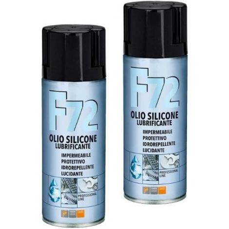 2 X Faren F72 Olio Silicone Spray Lubrificante Lucidante Protettivo idrorepellente 400 ML