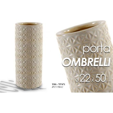 Porte-parapluies en céramique beige design cm 22 x 50 h