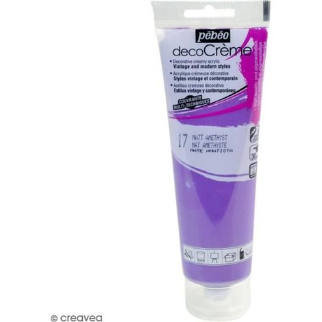 Peinture acrylique - PEBEO - DecoCrème - Violet Amethyste - 120 ml - Finition Mat (1/2)