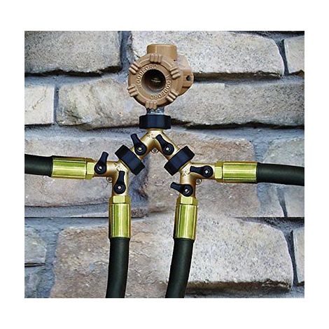Raccord en Y, Raccord de Tuyau, Robinet Double Machine a Lave, 2-Voies Y-Distributeur, 3/4 Pouces pour Connexion de 2 Appareils, pour Robinet Jardin, pour d'adaptateur de cuve (1/2)