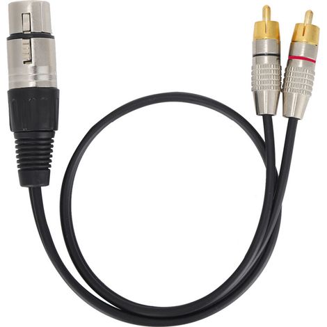 Splitter audio da 1 connettore XLR femmina a 2 connettori RCA maschio, cavo per home cinema e apparecchiature professionali, 0,5 m femmina (1/5)