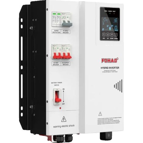 Inversor solar híbrido, salida de onda sinusoidal pura, tecnología MPPT, 4000W-24V-WIFI, 220-240V (1/2)