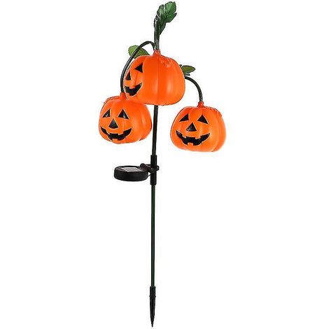1 lampe solaire citrouille pour décorations d'Halloween