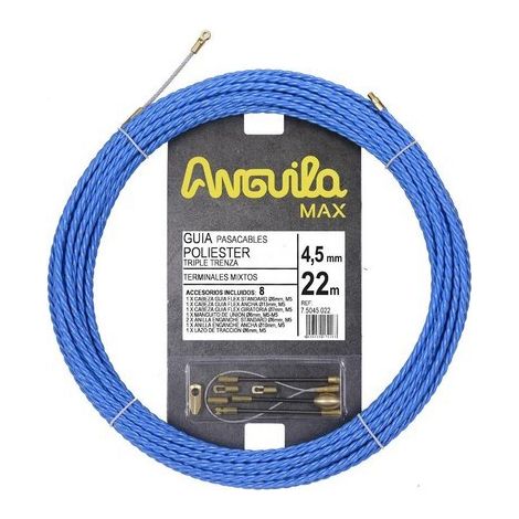 ANGUILA 75045022  Trenza triple poliéster ANGUILA MAX diámetro 4,5mm 22 metros
