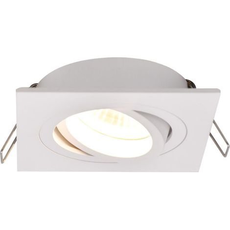 Zumaline RONDOO Downlight encastré carré, blanc, 1x GU10