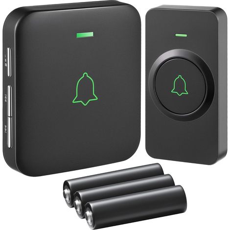 ZOLGINAH Timbre Inalámbrico con Batería, Mini Timbre 300M Kit de Timbre Electrónico Impermeable, 52 Melodías en 5 Niveles de Volumen para Hogar, Oficina, Hotel, etc. (1/5)
