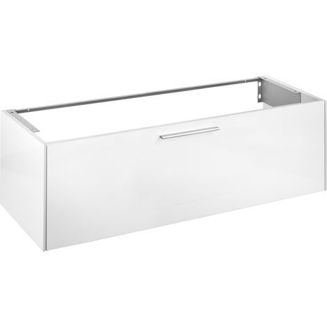Keuco Royal 60 Meuble sous-lavabo 32161, 1 tiroir à casseroles, 1400 x 400 x 535 mm, Corps/Avant: Blanc Mat - 32161430000 (1/2)