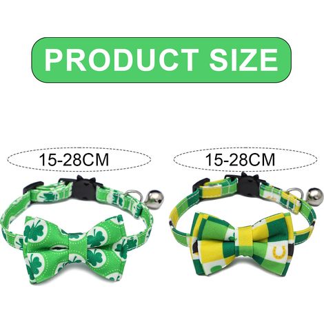 Collier Pour Chien Et Chat - Réglable Avec Nœud Papillon Et Clochette - Pour Petit Animal De Compagnie - Lot De 2 (1/5)