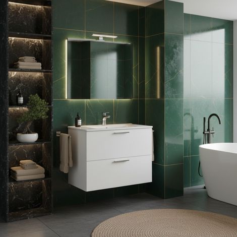 Mobile bagno sospeso modello Mia - Color: Bianco lucido (1/5)