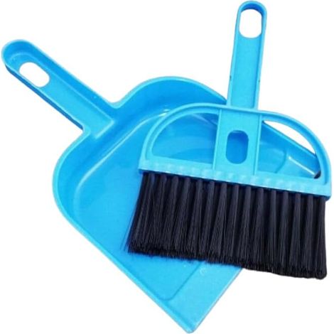 Tragbarer Mini-Krümelkehrer, Kehrschaufel/kleine Kehrschaufel mit weichen Borsten/Reinigungswerkzeug für Zuhause, Küche, Schlafzimmer, Büro – zufällige Farbe (blau, grün)