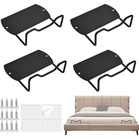 Lot de 4 supports de matelas antidérapants pour sommier à ressorts, antidérapants, sans perçage, noirs (1/5)