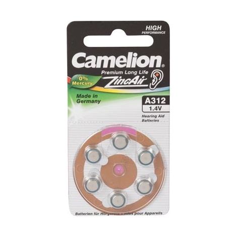 Pile bouton CAMELION A312, 6 pièces