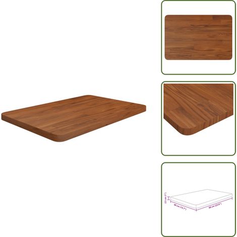 Comptoir de salle de bain Marron foncé 60x40x2,5 cm Bois traité - Comptoir Salle De Bain - Dessus De Table - Bois Chêne - Meuble Salle De Bain - Rénovation Cuisine (1/5)