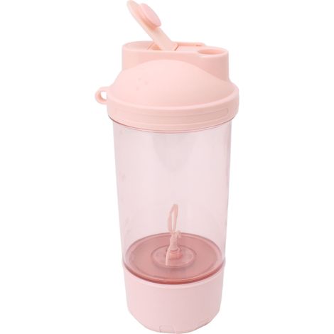 Tragbarer, wiederaufladbarer, pinkfarbener elektrischer Shaker für Proteinpulver, Milch oder Kaffee. (1/5)