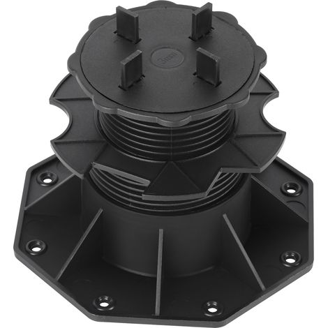 Randaco 10X Stelzlager 42–60 mm mit Fixierring Höhenverstellbare Terrassen Stelzlager für Platten robuste Unterkonstruktion Außen