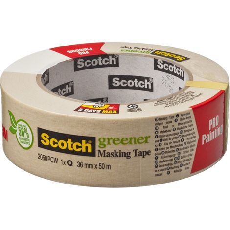 3M SCOTCH RUBAN MASQUAGE 36 MM X 50 M 1 ROULEAU BEIGE (1/2)