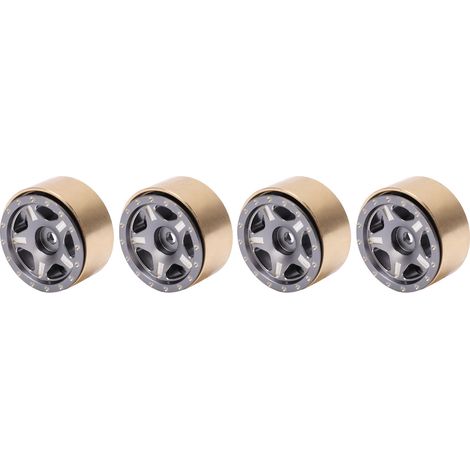 Lot de 4 moyeux Bead Lock en alliage d'aluminium et laiton pour pneus de véhicules RC Axial SCX24 1/24, couleur titane (1/5)